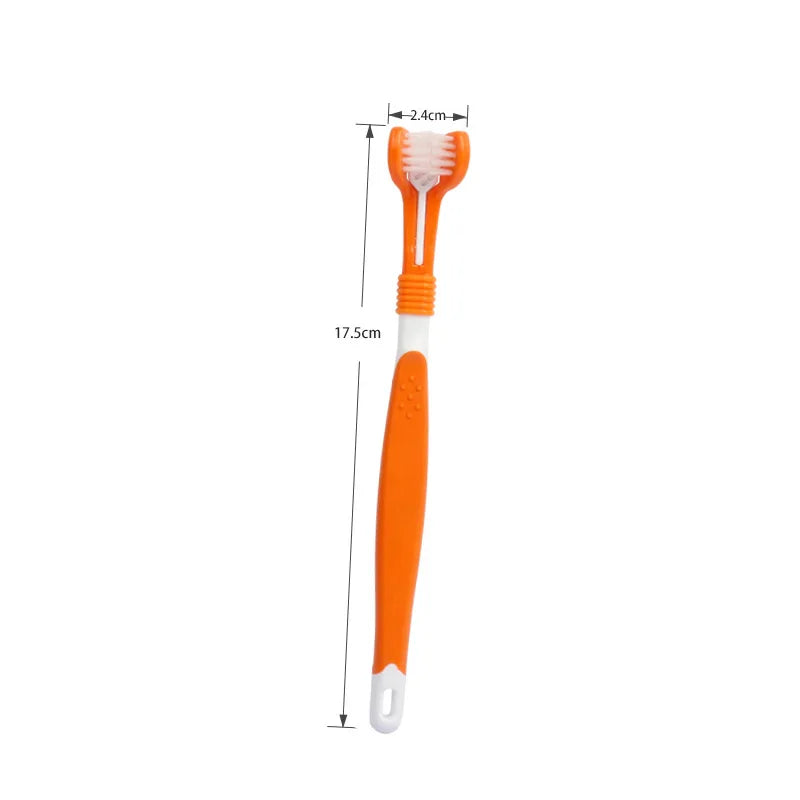 Dog Toothbrush Pet Products Dog Accessories Supplies Pets Dog Gadgets Pet Dog Oral Cleaning 3 Head Toothbrush