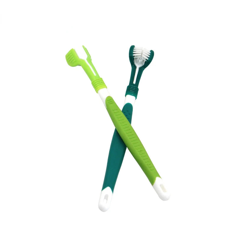 Dog Toothbrush Pet Products Dog Accessories Supplies Pets Dog Gadgets Pet Dog Oral Cleaning 3 Head Toothbrush