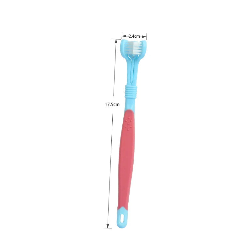 Dog Toothbrush Pet Products Dog Accessories Supplies Pets Dog Gadgets Pet Dog Oral Cleaning 3 Head Toothbrush