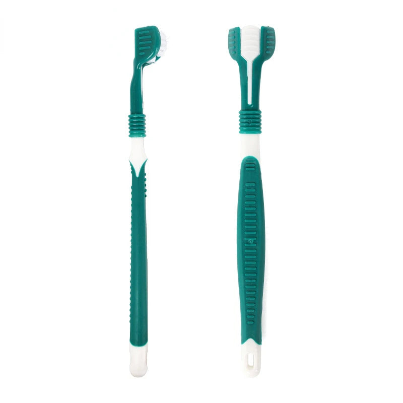 Dog Toothbrush Pet Products Dog Accessories Supplies Pets Dog Gadgets Pet Dog Oral Cleaning 3 Head Toothbrush